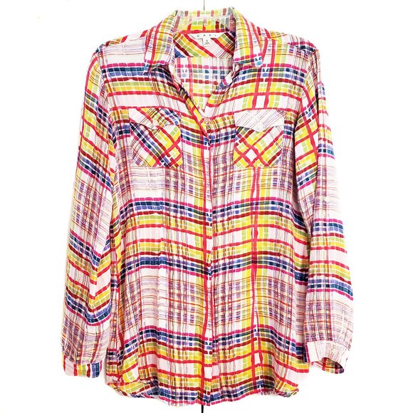 Cabi Cirque Plaid Button Down Top - Picture 1 of 3